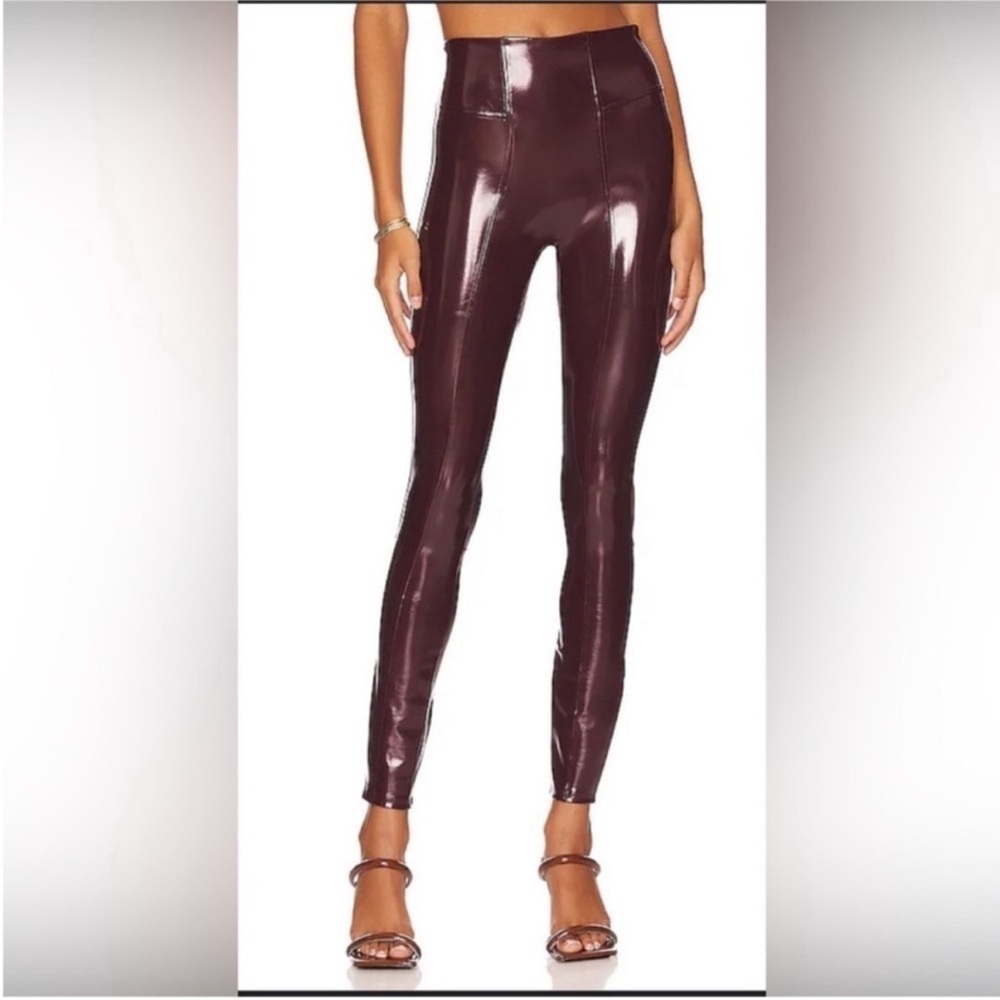 SPANX Glossy Maroon Leggings